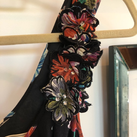 Black Floral Anthropologie Dress - Picture 6 of 6